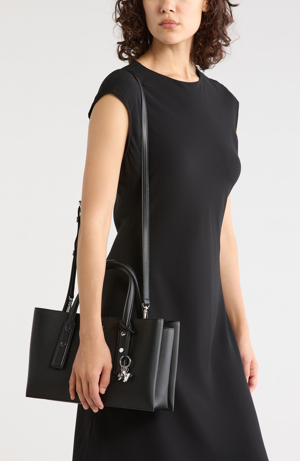 DKNY Marla Satchel Bag Black Silver - alternate