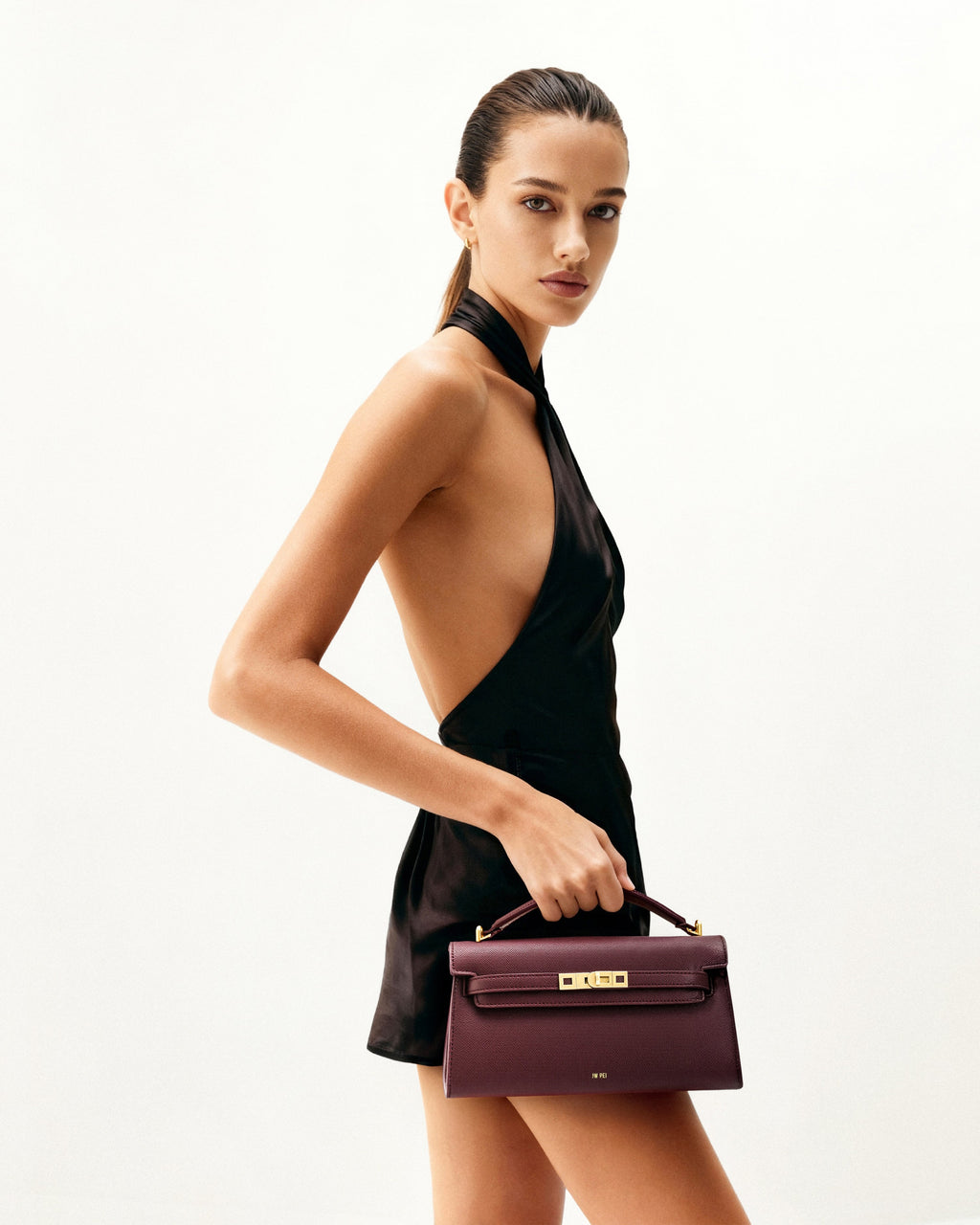 JW PEI Top Handle Bag – Deep Burgundy 2