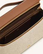 JW PEI Top Handle Bag – Brown Canvas 4