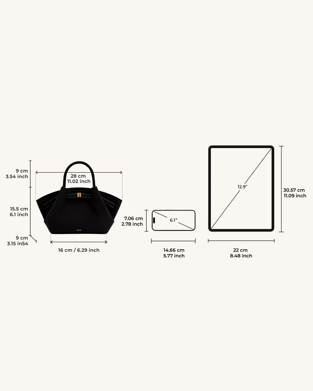JW PEI Hana Mini Tote Bag – Black