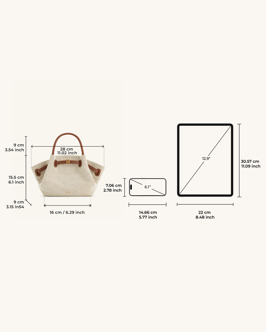 JW PEI Tote Bag – Brown Canvas 7