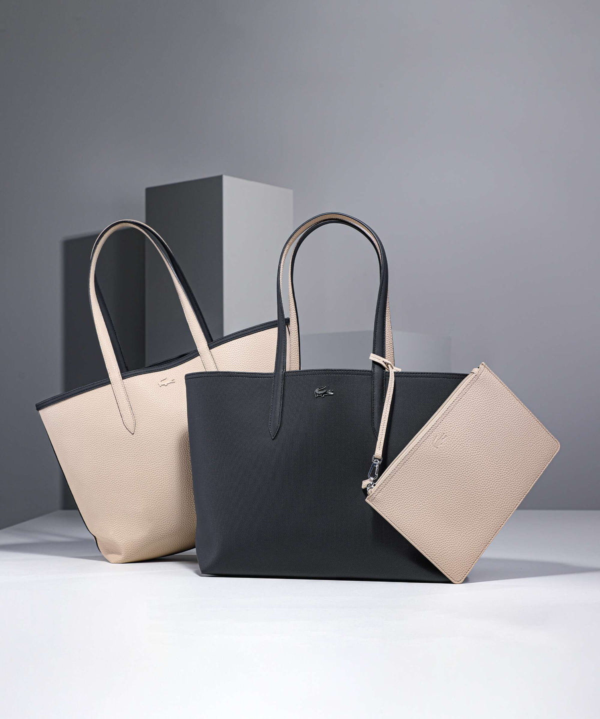 Lacoste Tote Bag – Noir / Krema 2
