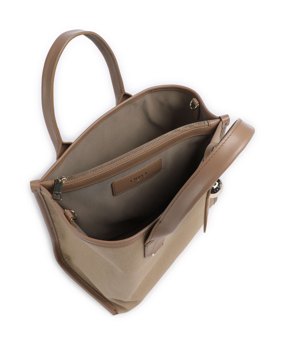 Furla Top Handle Bag – Natural / Toffee 5
