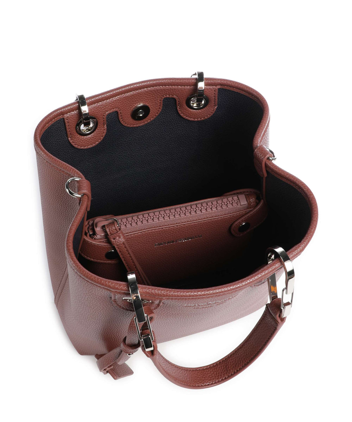 Emporio Armani Top Handle Bag – Gianduia / Navy