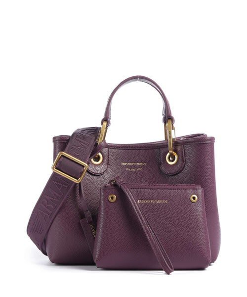 Emporio Armani S Top Handle Bag – Aubergine / Foliage