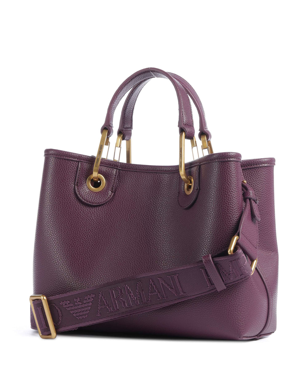 Emporio Armani S Top Handle Bag – Aubergine / Foliage