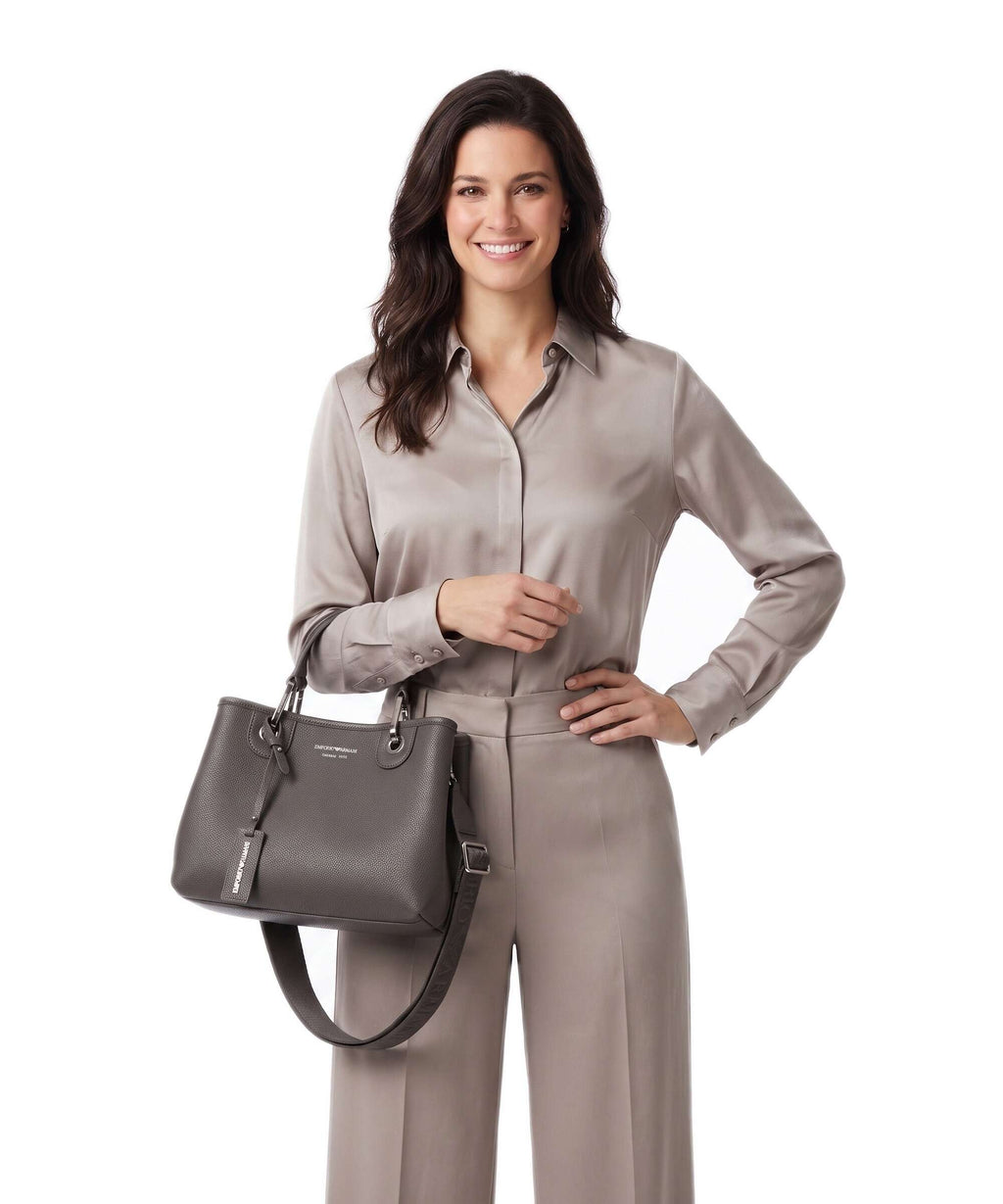 Emporio Armani S Top Handle Bag – Dark Smoke / Foliage