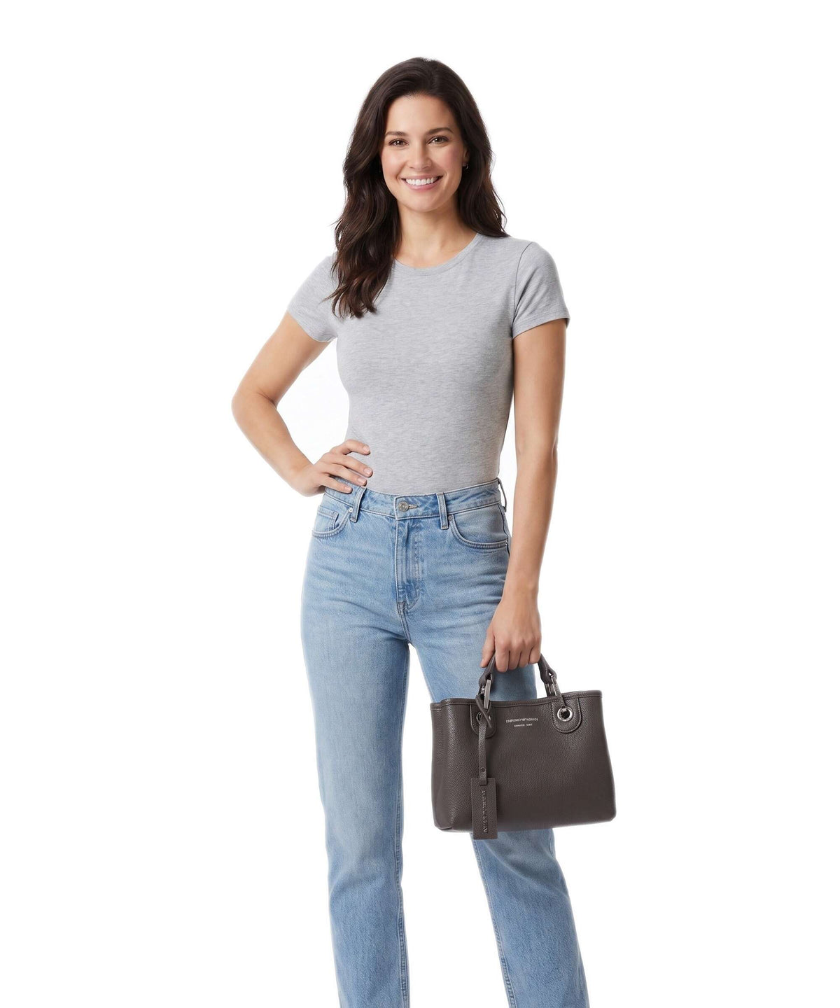 Emporio Armani XS Top Handle Bag – Dark Smoke / Foliage