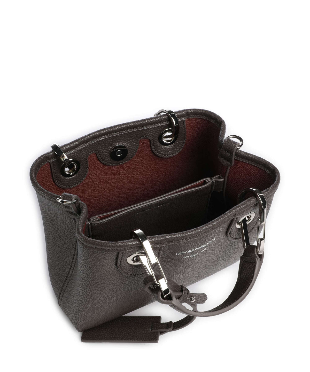 Emporio Armani XS Top Handle Bag – Dark Smoke / Foliage