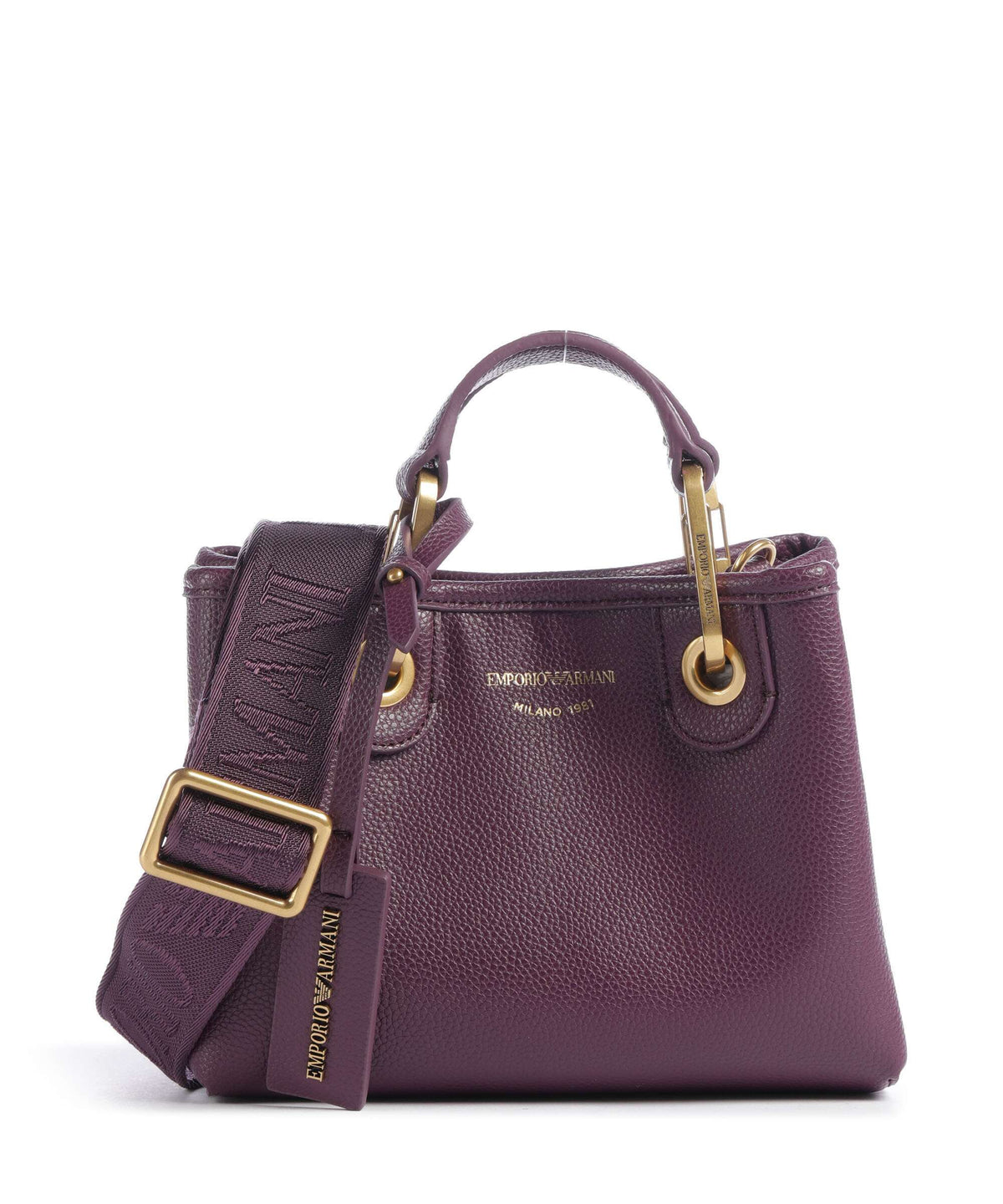 Emporio Armani XS Top Handle Bag – Aubergine / Foliage