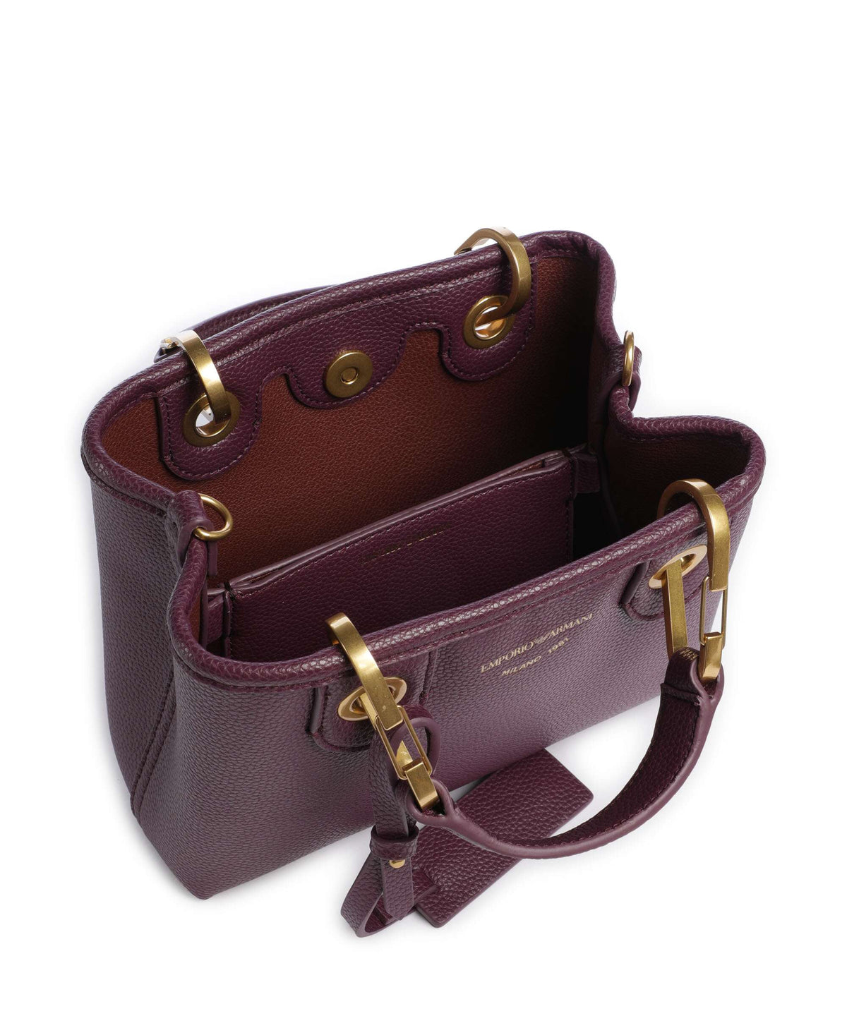 Emporio Armani XS Top Handle Bag – Aubergine / Foliage