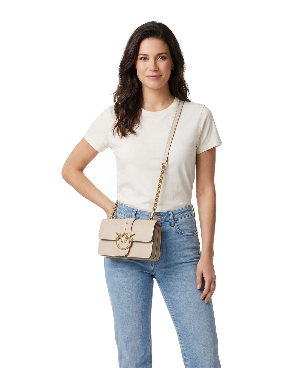 Pinko Crossbody Bag – Beige / Grigio Fumo / Antique Gold 3