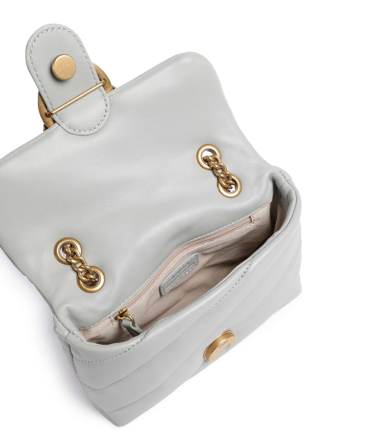 Pinko Shoulder Bag – Grigio Perla / Antique Gold 7