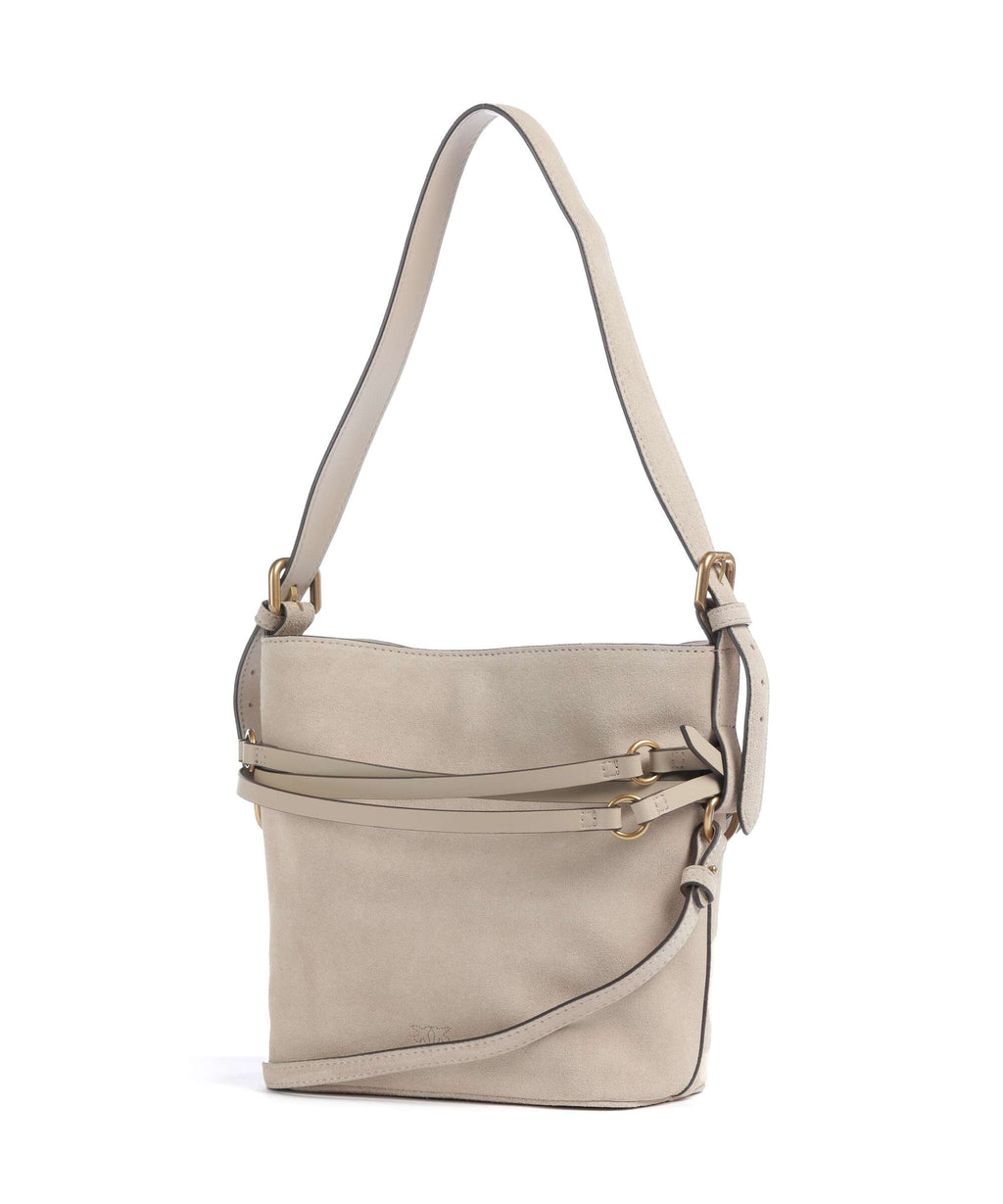Pinko Bucket Bag – Beige / Grigio Fumo / Antique Gold 2