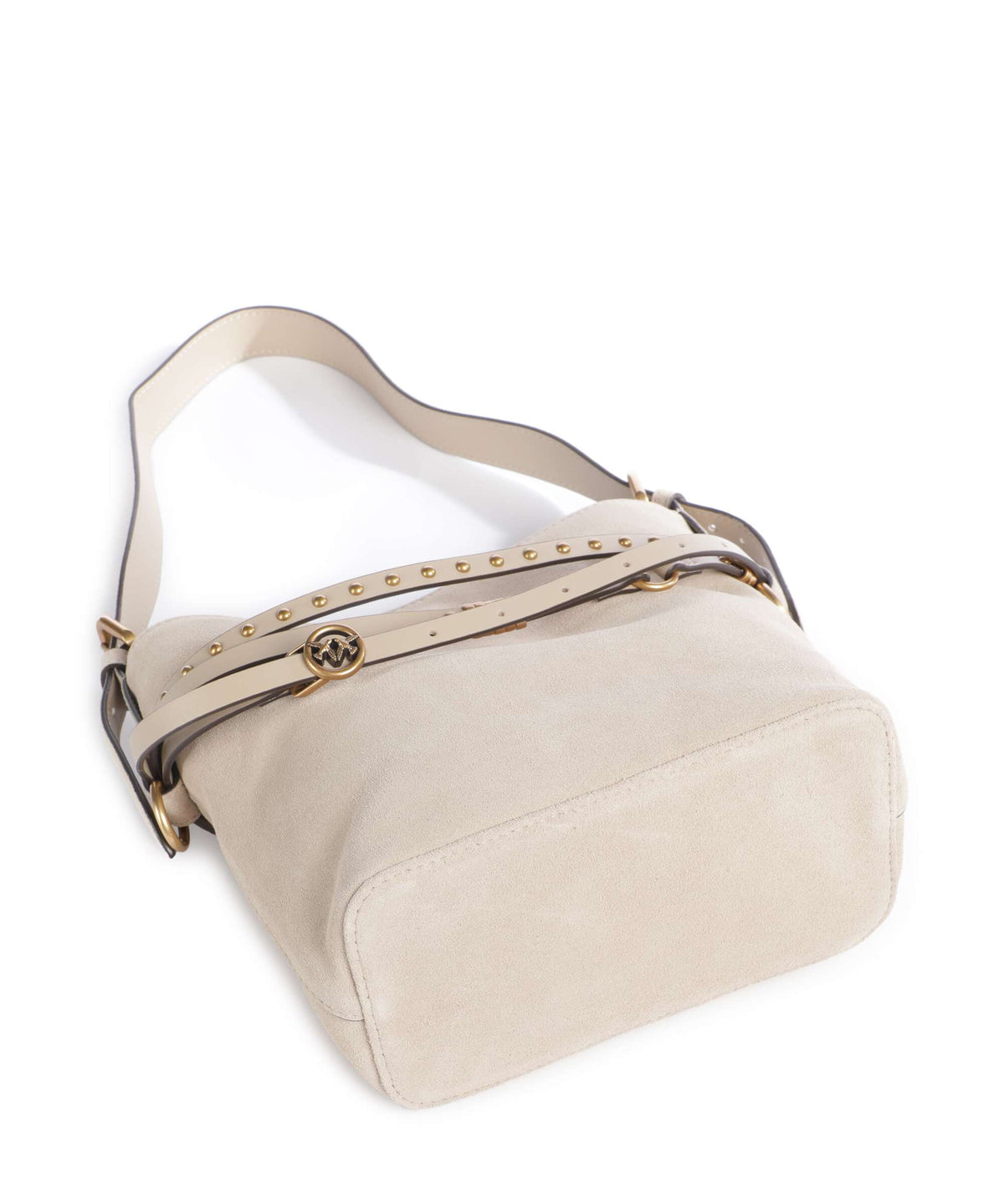 Pinko Bucket Bag – Beige / Grigio Fumo / Antique Gold 5