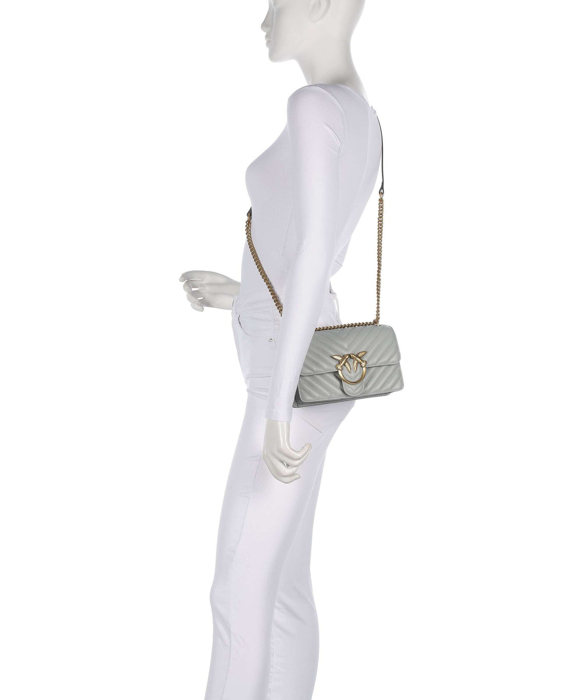 Pinko Shoulder Bag – Grigio Perla / Antique Gold 3