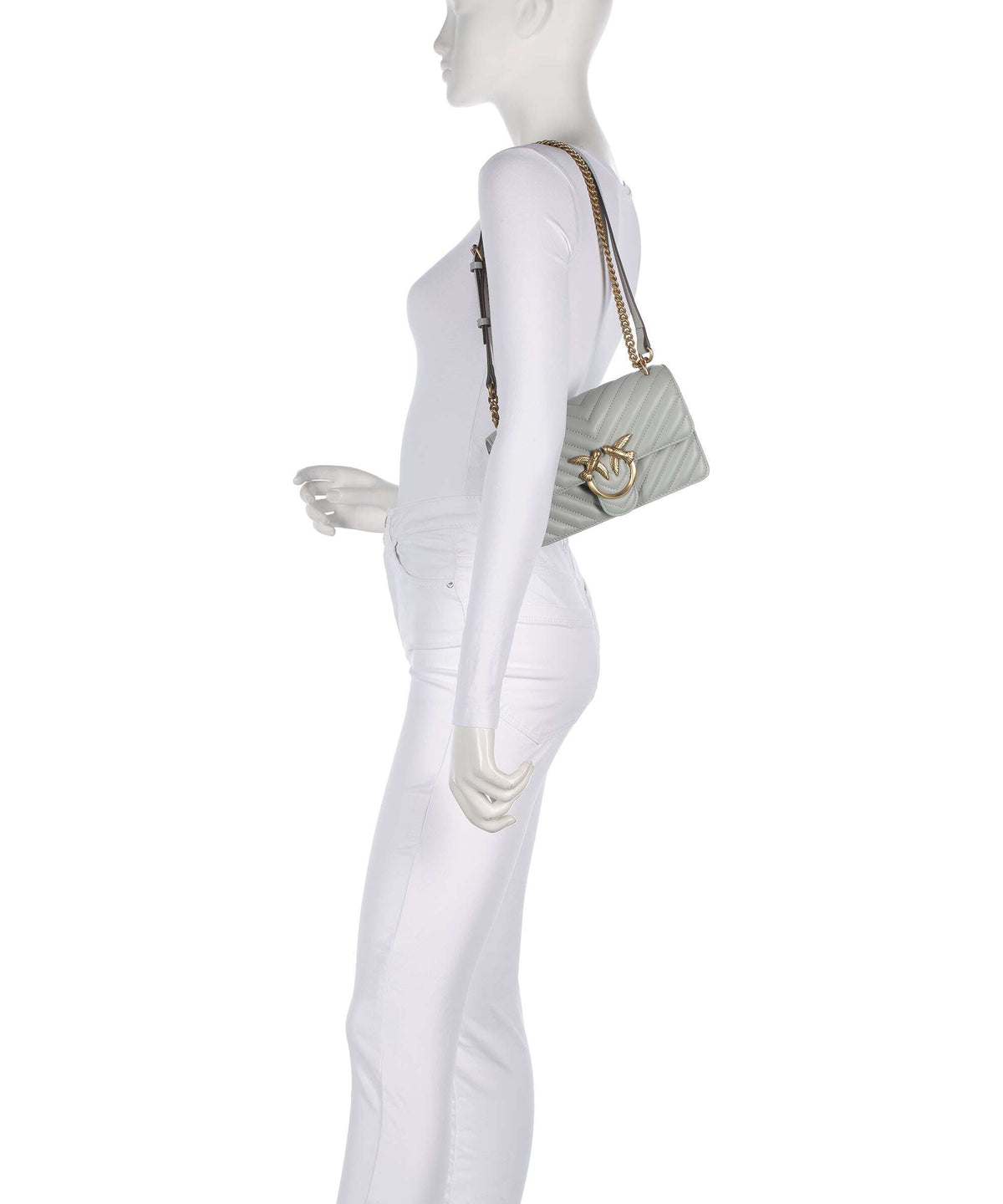Pinko Shoulder Bag – Grigio Perla / Antique Gold 4