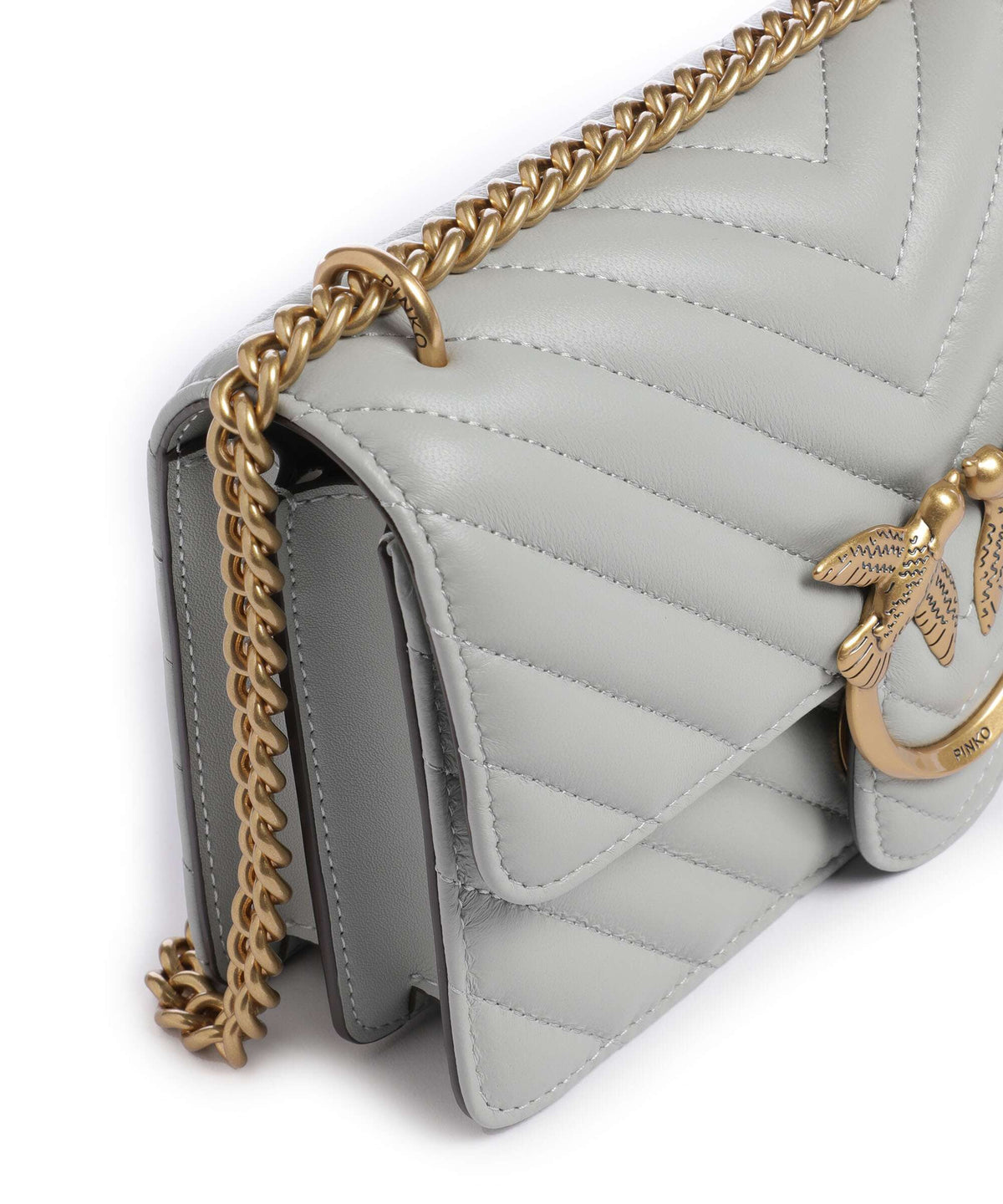 Pinko Shoulder Bag – Grigio Perla / Antique Gold 5