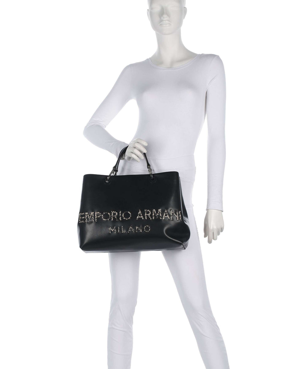 Emporio Armani M Top Handle Bag – Black / Cappuccino