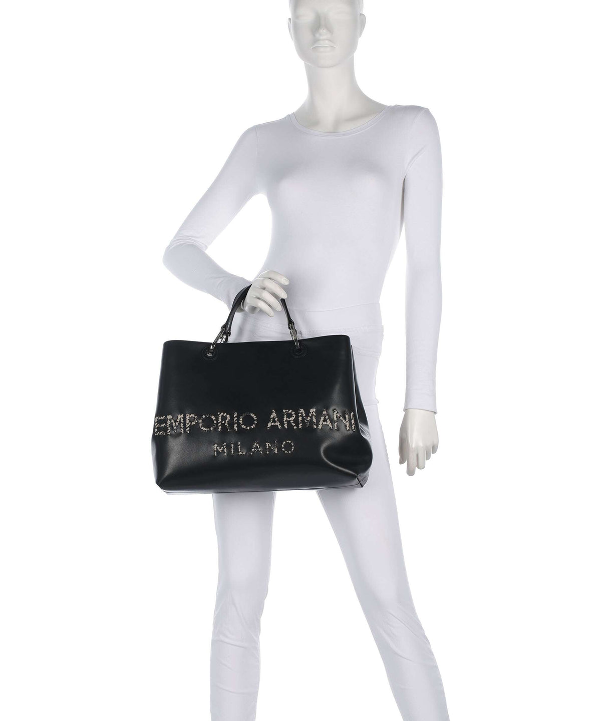 Emporio Armani M Top Handle Bag – Black / Cappuccino