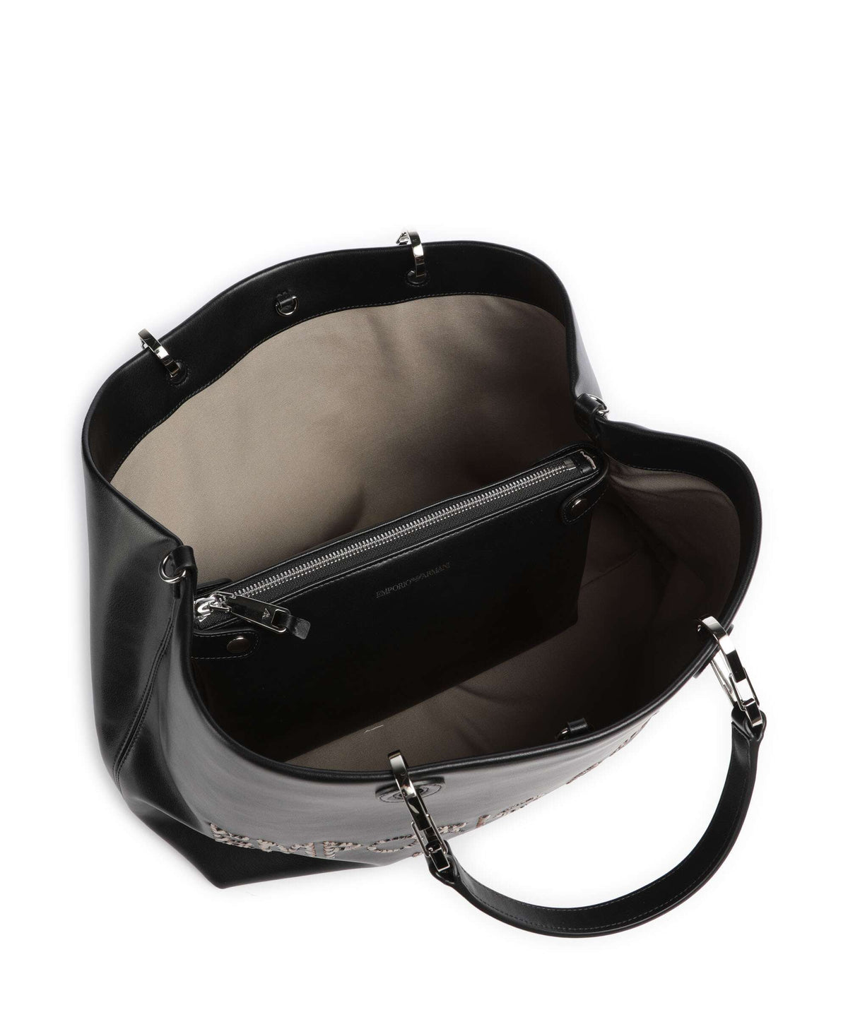 Emporio Armani M Top Handle Bag – Black / Cappuccino