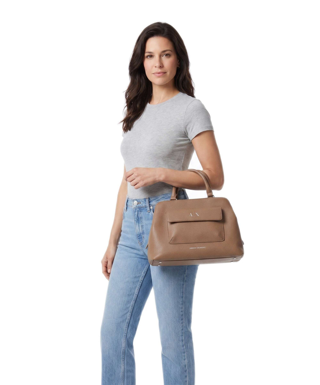 Armani Exchange Top Handle Bag – Rust Brown 3