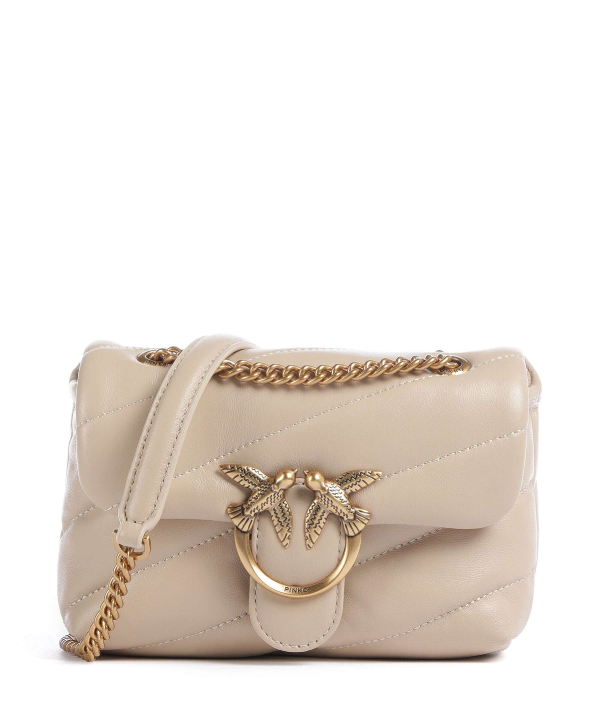 Pinko Shoulder Bag – Beige / Grigio Fumo / Antique Gold 1