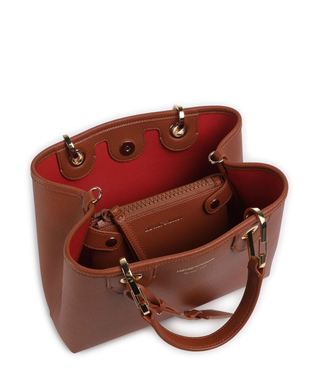 Emporio Armani S Top Handle Bag – Cuoio / Rosso