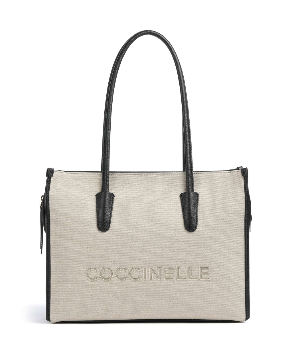 Coccinelle Tote Bag – Natural / Noir 1