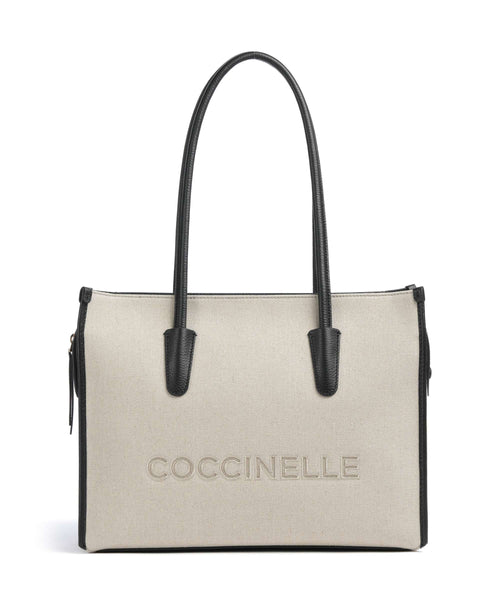 Coccinelle Tote Bag – Natural / Noir 1