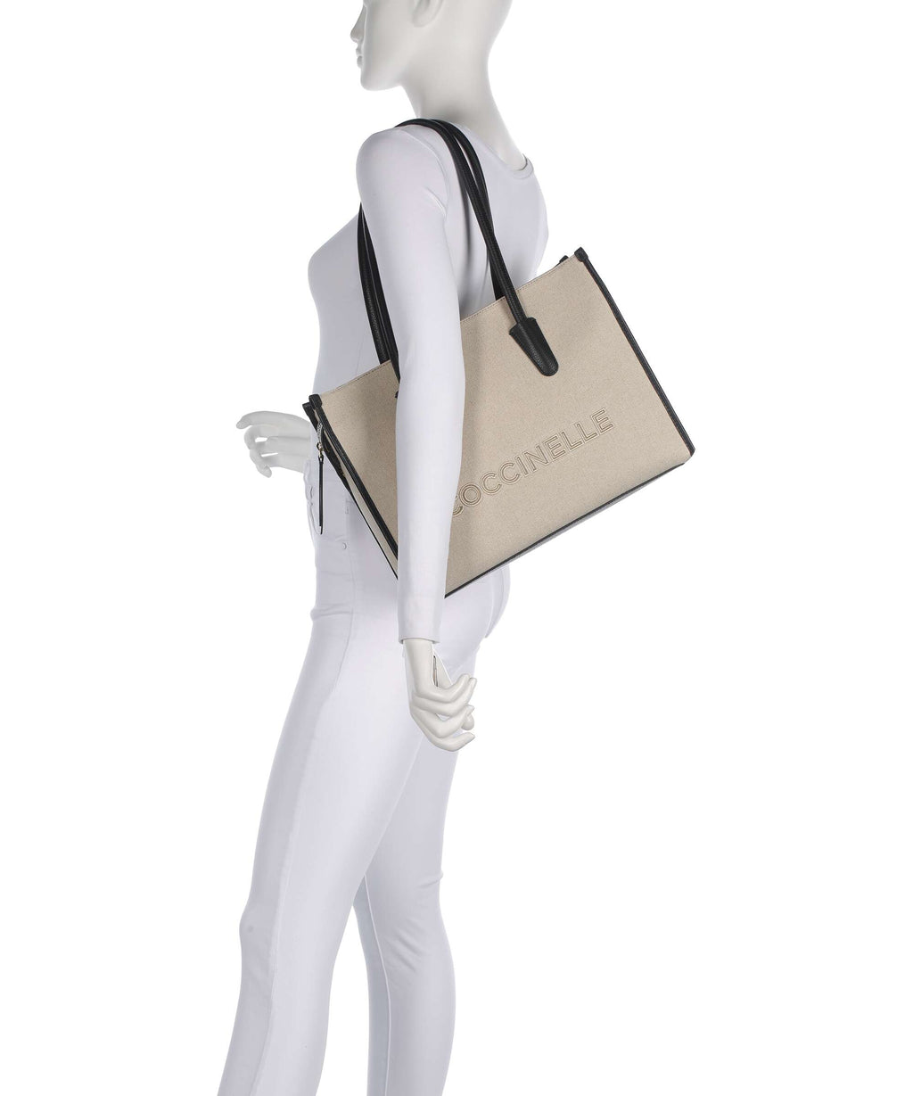 Coccinelle Tote Bag – Natural / Noir 3