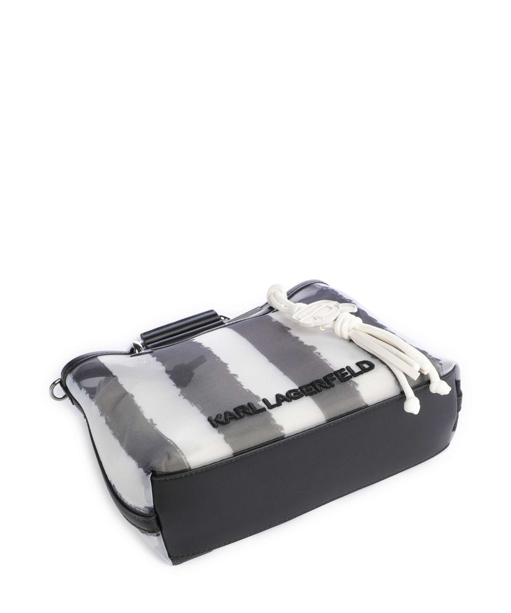 Karl Lagerfeld Top Handle Bag – Black Stripes 5