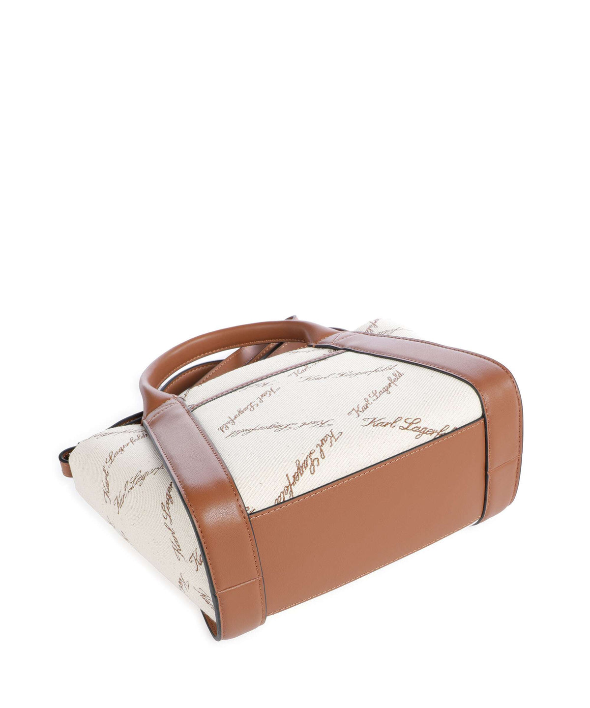 Karl Lagerfeld Top Handle Bag – Natural Canvas / Tan 4