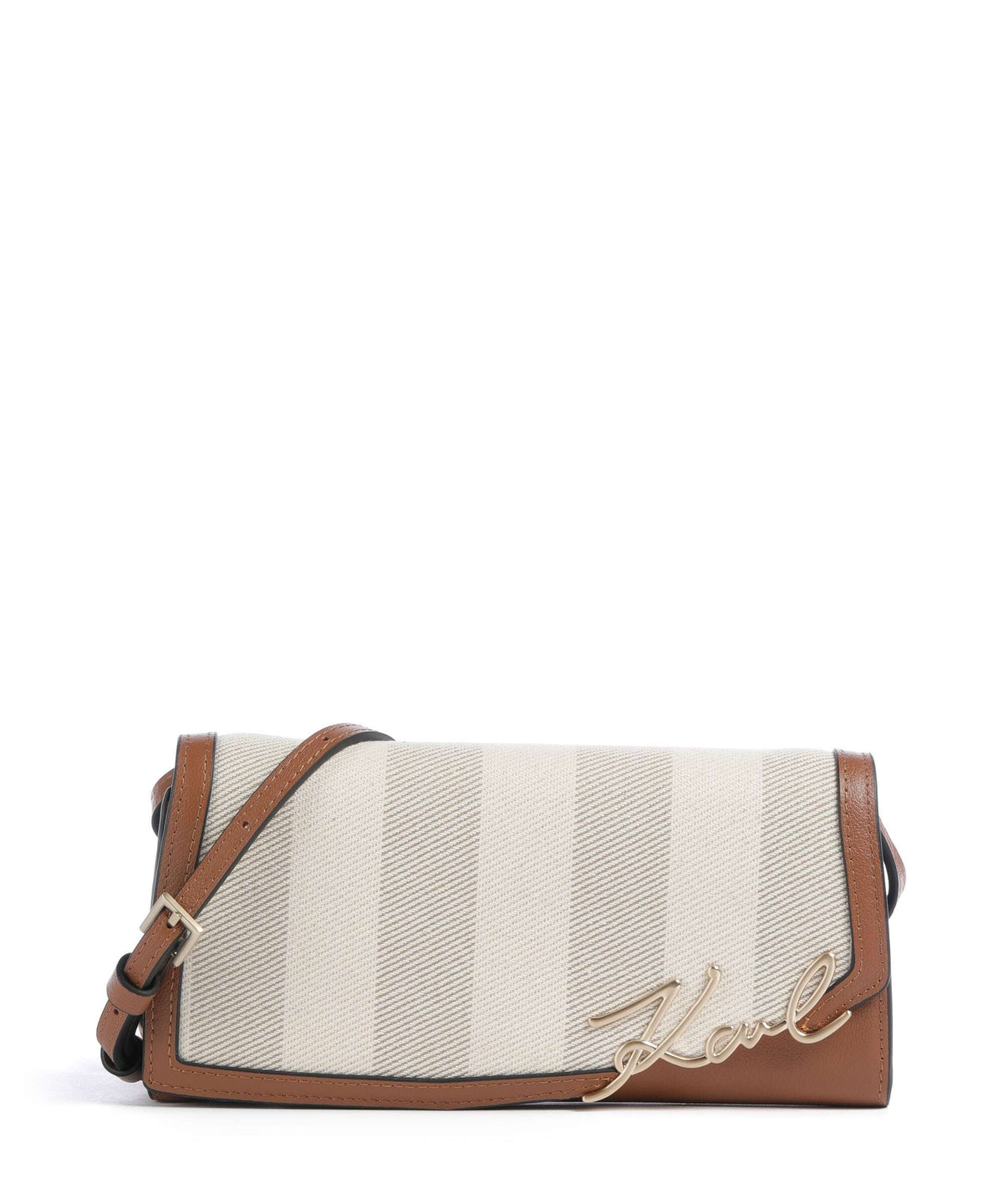 Karl Lagerfeld Crossbody Bag – Natural Canvas / Tan 1