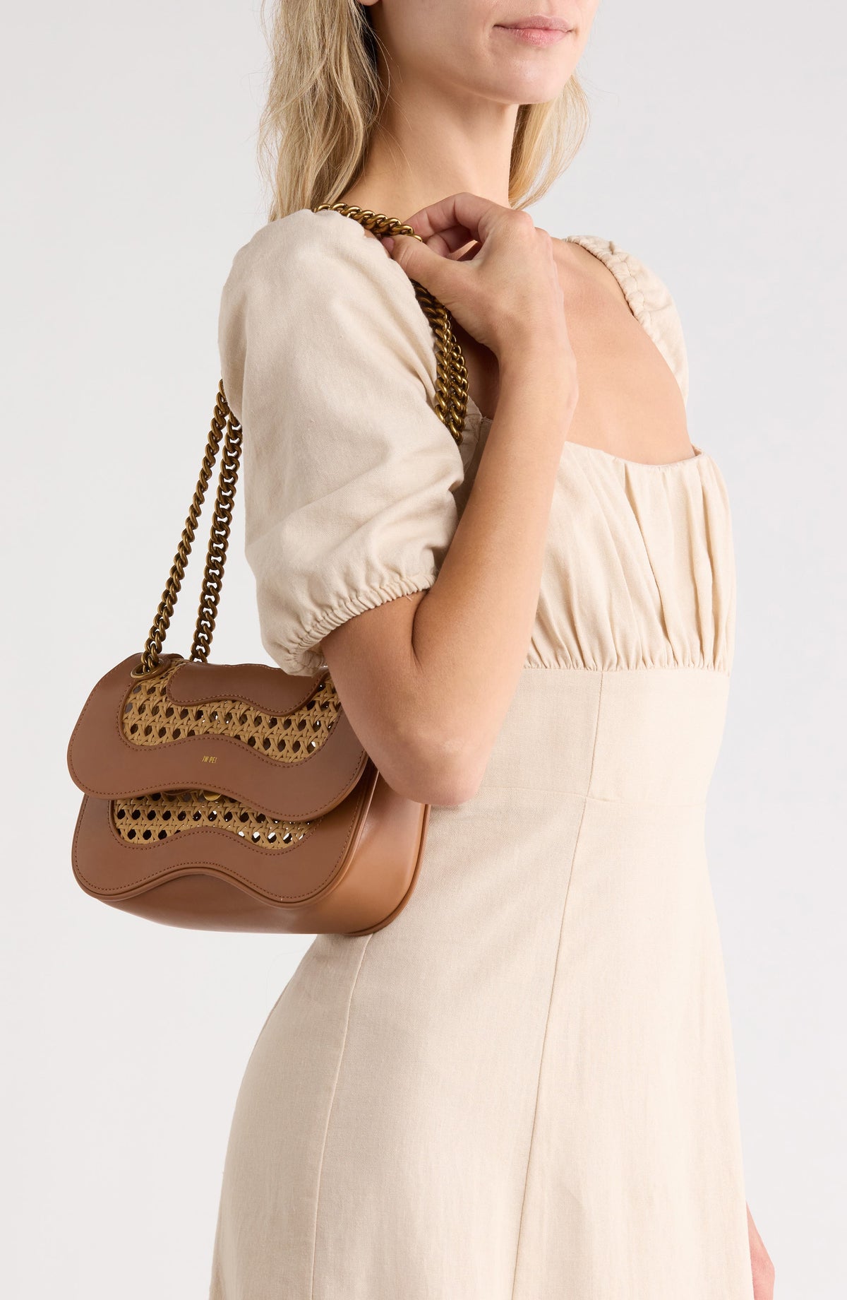 JW PEI Tina Woven Chain Crossbody Bag Brown - alternate