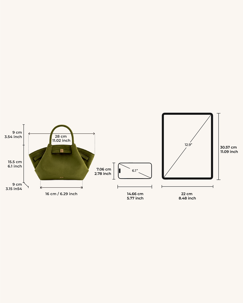 JW PEI Hana Mini Tote Bag – Dark Olive