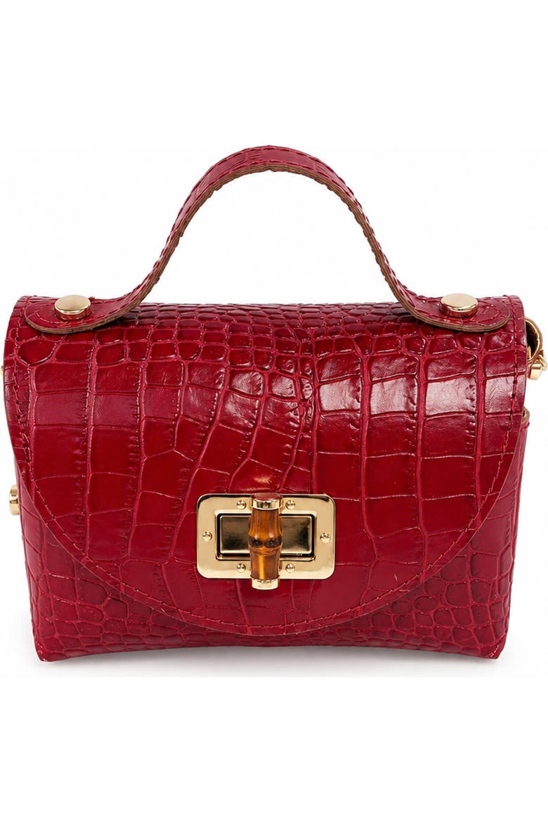 Persaman New York Livia Croc Embossed – Burgundy