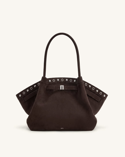 JW PEI Hana Medium Tote Bag – Dark Chocolate Brown