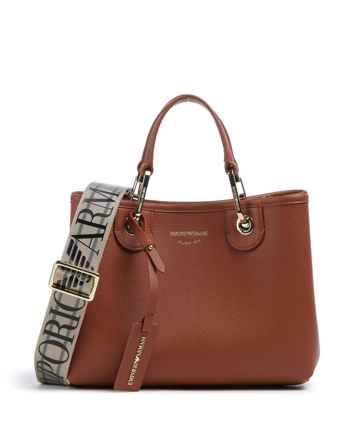 Emporio Armani S Top Handle Bag – Cuoio / Rosso
